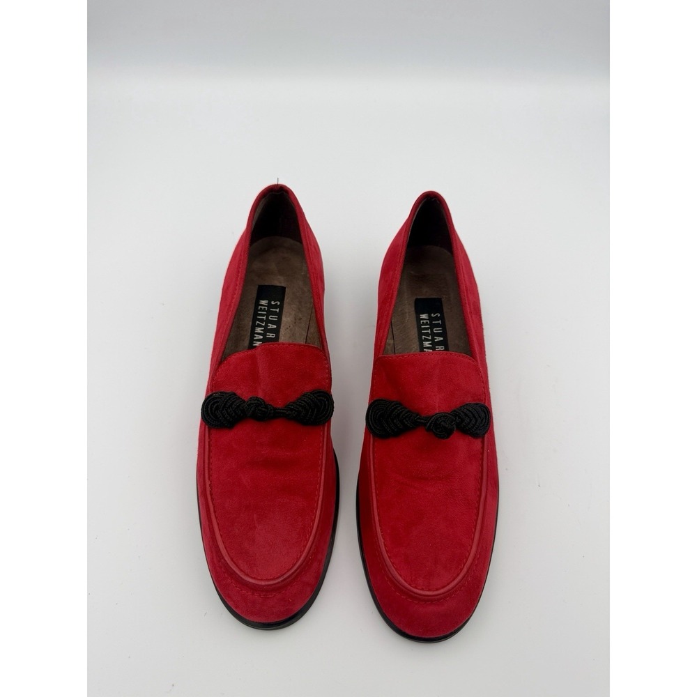 Stuart Weitzman Red Suede Loafers Women's Size 6M | Made in Spain | NWOB
